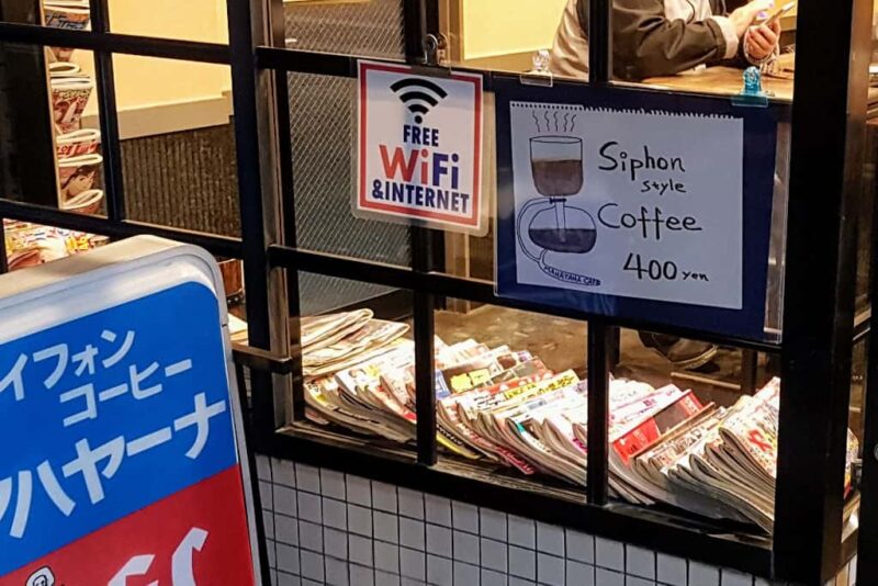 free wifi sign cafe
