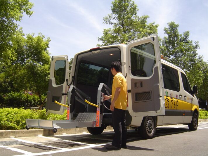 Van with wheelchair lift